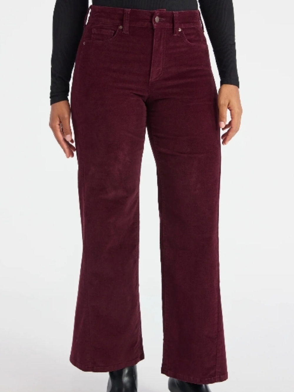 Velvet 98% Cotton Burgundy High-Rise Wide-Leg Pants Size 16